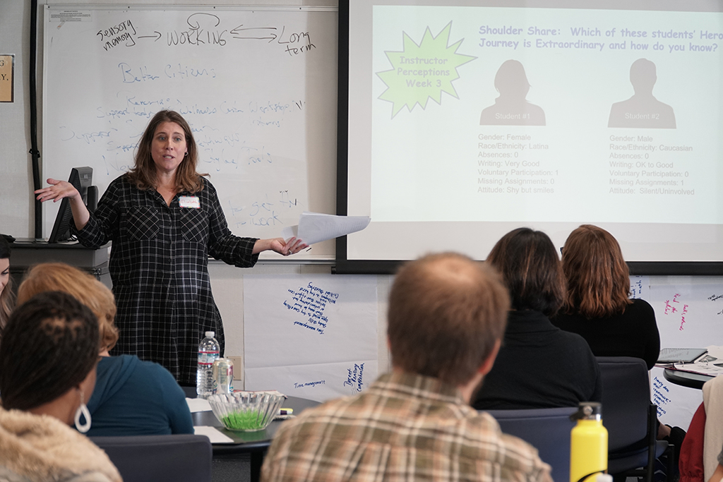 photo of Dr.Elizabeth Imhof, FRC, presenting to ALI workshop participants.